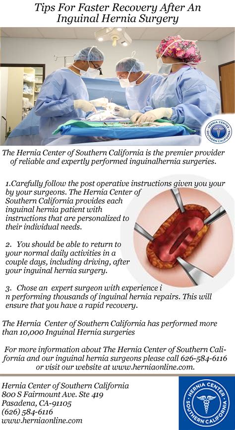 hernia inguinal surgery recovery time